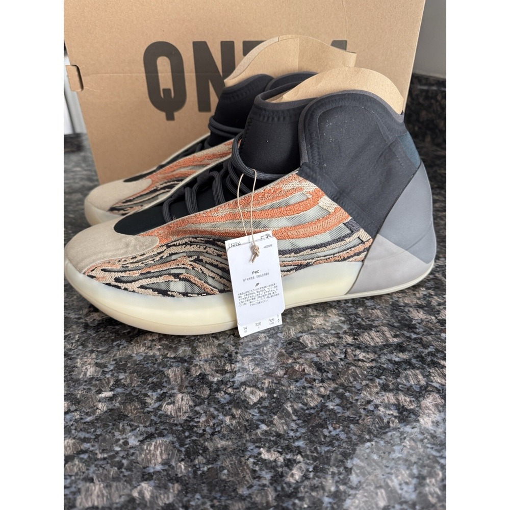 Adidas Yeezy QNTM Flaora Orange Tan High Top Sneakers GW5314 Mens 14